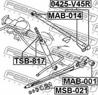 FEBEST MAB-014 Сайлентблок тяги MITSUBISHI PAJERO/MONTERO SPORT 08- зад.подв.попереч.