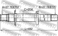 Полуось правая 27x482.2x27
