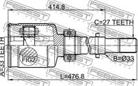Р/к-т шруса внутр. R 33X33X27 NISSAN X-TRAIL T31