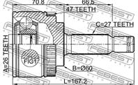 Шрус внешний 26x60x27 kia opirus 2003-2006 2210-opia47