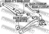 FEBEST 0425-CU20L Тяга MITSUBISHI LANCER 00-09/OUTLANDER 02-06 зад.подв.