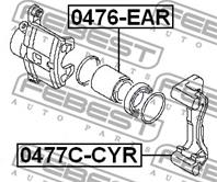 0477C-CYR_скоба заднего тормозного суппорта! Mits