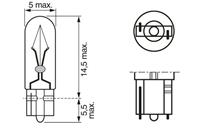 1 987 302 208 лампа! 12V 1.2W W2X4 6d приборная панель  стеклянный цоколь