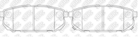 NIBK PN0798 Колодки тормозные KIA SORENTO (JC) 2.4-3.5 02- задние