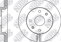 RN1127-NIBK_диск тормозной передний! Toyota Yaris 1.0-1.4D 99&gt