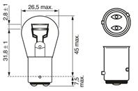 1 987 301 015_лампа! (21/4W) 12V BAZ15d габарит/стоп сигнал в блистере