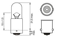 1 987 302 207 лампа! (T4W) 12V 4W BA9s перед. габарит