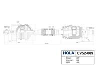Привод ВАЗ-1118 в сборе (правый) с АБС длинный HOLA