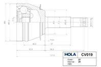 Шрус hola cv019 chevrolet lanos 1.5l