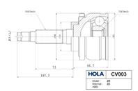 ШРУС HOLA CV003 2123 наружный