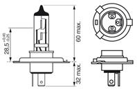 1 987 302 048_лампа! (H4) 60/55W 12V P43T галогенная увелич. срок службы