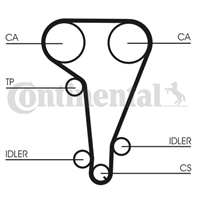 Комплект ГРМ Ford Zetec 1.6/1.8 (ролик+ремень) (1 112 530) Contitech