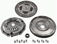 Clutch kit with rigid flywheel and release bearing