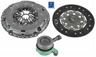 Self-adjusting clutch kit with pneumatic bearing