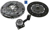 Self-adjusting clutch kit with pneumatic bearing