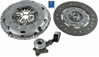 Self-adjusting clutch kit with pneumatic bearing