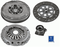 Clutch kit with dual mass flywheel and pneumatic bearing
