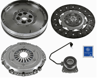 Clutch kit with dual mass flywheel and pneumatic bearing
