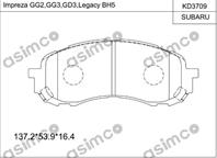 BRAKE PAD,IMPREZA,ASIMCO