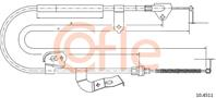 Трос стояночного тормоза CITROEN C1 05-/ PEUGEOT 107 / TOYOTA AYGO L: 1487/1243 mm