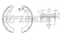 Барабанные тормозные колодки задние BK4152 от производителя Zekkert