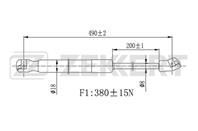 Амортизатор багажника Kia Rio II 05-