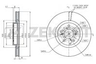 Диск торм. перед. Honda Pilot II 11-, Acura MDX II 06-