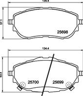 Колодки тормозные дисковые | перед |