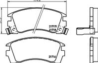 NP2023_колодки дисковые передние! Nissan Sunny 1.4/1.6/2.0D 91-96/100NX 2.0 91-00