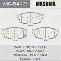 Колодки тормозные дисковые MS5418 от производителя MASUMA