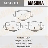 Колодки дисковые masuma ms-2920 / qx50 / j55x rear