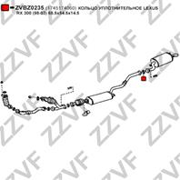 КОЛЬЦО УПЛОТНИТЕЛЬНОЕ LEXUS RX 300 (98-03) 68.5х54.5х14.5