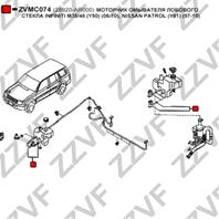 Моторчик омывателя лобового стекла infiniti m35/45 (y50) (06-10)  nissan patrol (y61) (97-10)