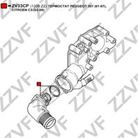 ТЕРМОСТАТ PEUGEOT 307 (01-07)  CITROEN C3 (02-09)