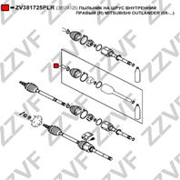 Пыльник на шрус внутренний правый (r) mitsubishi outlander (05-...)