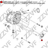 САЛЬНИК ПРИВОДА TOYOTA HIGHLANDER/KLUGER (13-...)  VENZA (08-...)  RAV4 (05-13) 53X68.2X8.5