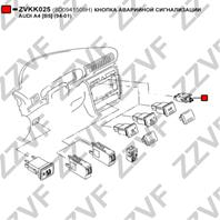 КНОПКА АВАРИЙНОЙ СИГНАЛИЗАЦИИ AUDI A4 [B5] (94-01)