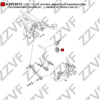 Втулка заднего стабилизатора volkswagen tiguan (07-...)  skoda octavia ii (04-12)