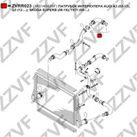 ПАТРУБОК ИНТЕРКУЛЕРА AUDI A3 (03-13)  Q3 (12-...)  SKODA SUPERB (08-15)  YETI (09-...)
