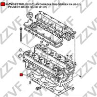 Прокладка гбц citroen c4 (05-11)  peugeot 206 (98-12)  307 (01-07)