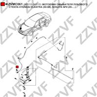 Моторчик омывателя лобового стекла hyundai elantra (00-05)  sonata nf (05-…)