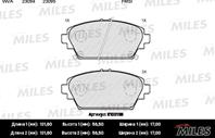 Колодки тормозные дисковые передние E100158 от фирмы MILES