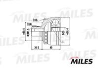 MILES GA20039 ШРУС AUDI A4/VW PASSAT 2.3-2.8 96-01 нар.(ABS)