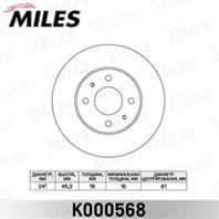 Диск тормозной nissan almera (n15) 1.4-2.0 95-00 передний вент.d=247мм. k000568