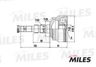 MILES GA20352 ШРУС OPEL ASTRA/VECTRA/ZAFIRA 1.8-2.5 95-05 нар.(ABS)