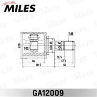 Шрус nissan almera b10rs 2006.012012.11 внутр.прав.