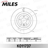 Диск тормозной LAND ROVER RANGE ROVER 12- задний D365мм. K011737