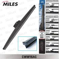 щетка с/о зимняя miles 16/400мм + адаптеры hook 9x3/9x4 cww16ac