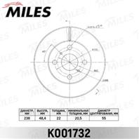 Диск тормозной TOYOTA COROLLA 1.6 00-02 передний вент.D238мм. K001732