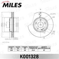Диск тормозной MERCEDES A(W176) 12-/B(W246) 11- передний D=295мм K001328